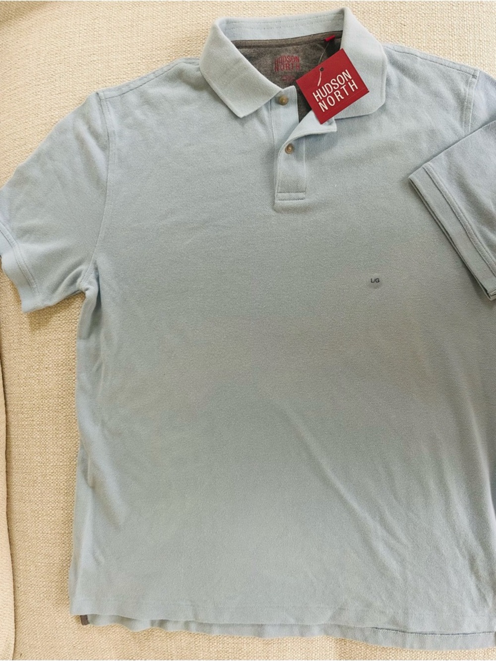 Hudson North Men’s Short Sleeves Blue Cotton Polo T-shirt Size L